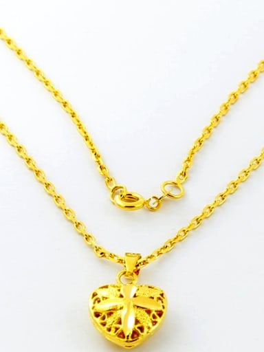 Elegant 24K Gold Plated Heart Shaped Copper Necklace