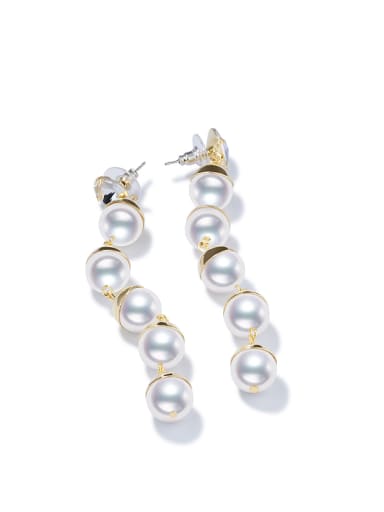 Fashion White Artificial Pearls Drop Earrings