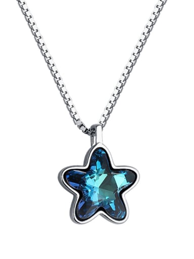 925 Sterling Silver With Cubic Zirconia Simplistic Star Necklaces