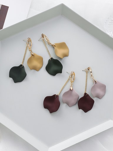 Alloy With Imitation Gold Plated Simplistic Leaf Drop Earrings