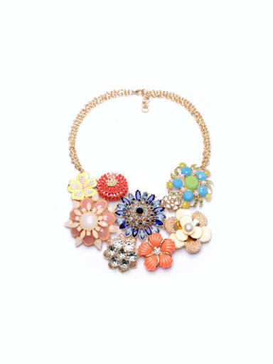 Colorful Flower Artificial Stones Necklace