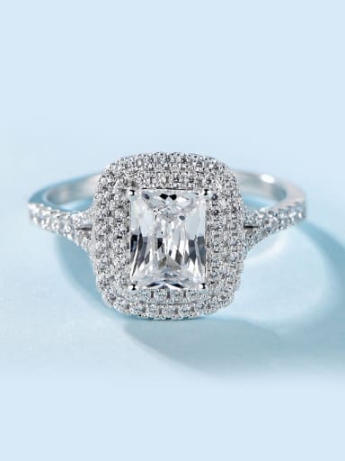 2018 Platinum Plated Zircon Engagement Ring