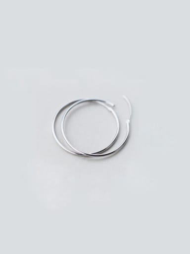 S925 Silver Smooth Big Exquisite Western Style hoop earring