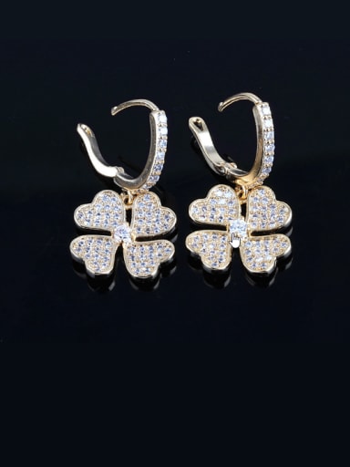Europe and the United States Zircon Exquisite Gold Plated Anti-allergic stud Earring