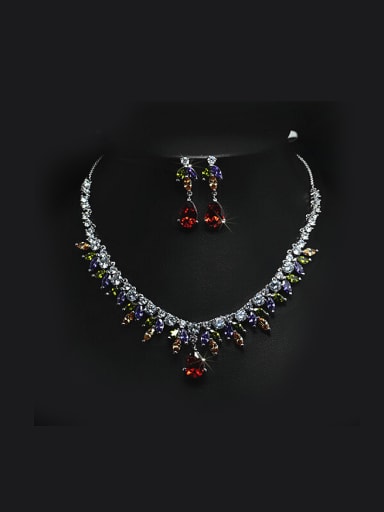 Water Drop Shaped Two Pieces Jewelry Set