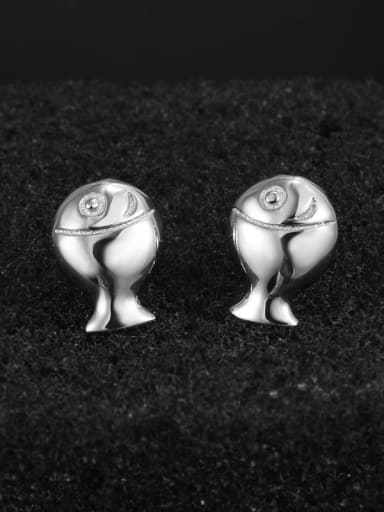 Tiny Fish 925 Sterling Silver Stud Earrings