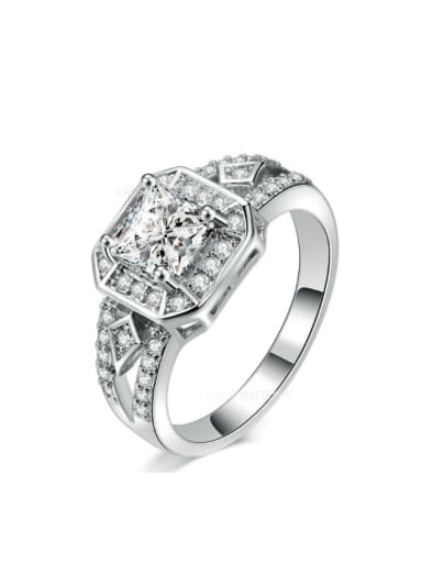 AAA Zircons Platinum Plated Personality Ring