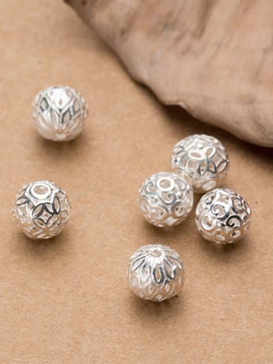 925 Sterling Silver With Silver Plated Trendy Ball Beads