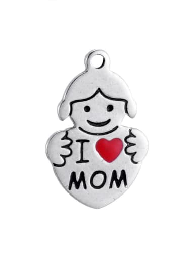 custom Stainless Steel With Classic Irregular with I love mom Charms