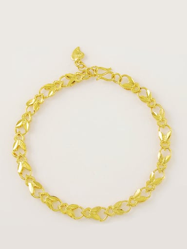 Women Trendy Heart Shaped 24K Gold Plated Bracelet