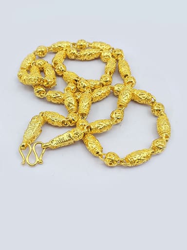 Men Delicate Gold Plated Barrel Necklace