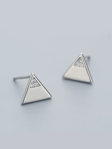 925 Silver Triangle Shaped Zircon Earrings