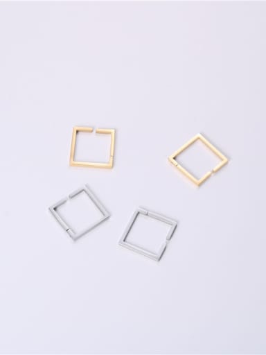 Titanium With Gold Plated Simplistic Hollow Geometric Clip On Earrings