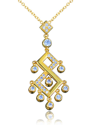All-match 18K Gold Plated Number Eight Shaped Zircon Necklace