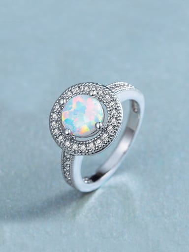 2018 Round Opal Stone Engagement Ring
