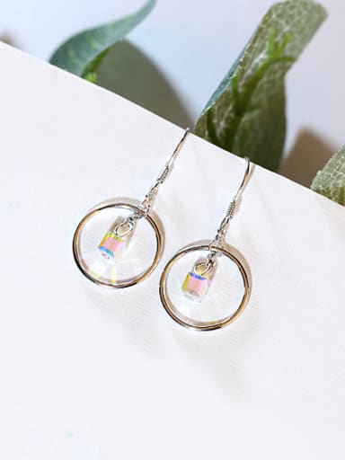 Fashion Cubic Crystal Hollow Round Earrings