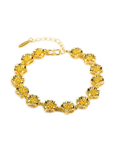 Ethnic style Flowers Gold Plated Bracelet