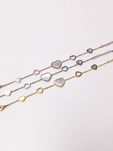 titanium steel Elegant heart shell string-type bracelet