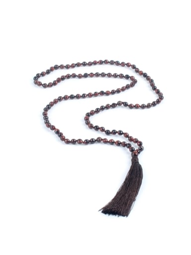 Bohemia Natural Stones Tassel Long Necklace