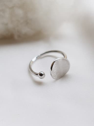 round Ring Sterling silver brushed love free size ring