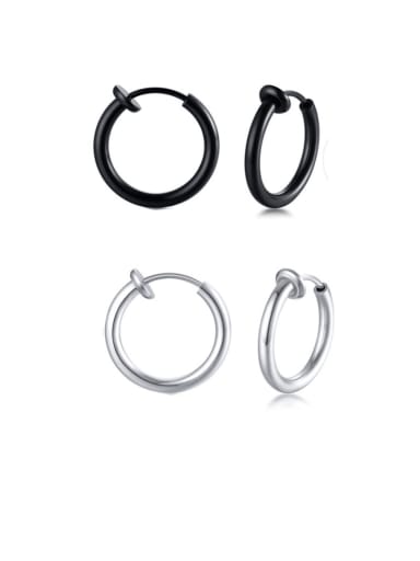 316L Surgical Steel With Smooth Simplistic  Round Hoop Earrings