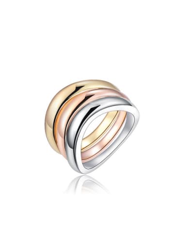 Exquisite Three Color Design Multi-layer Ring