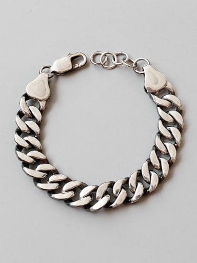 Pure silver retro neutral style chain bracelet (male and female optional)