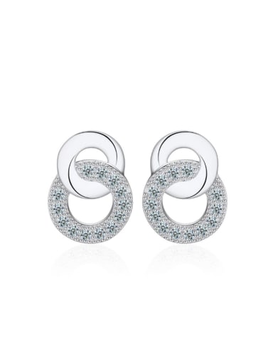 Double Circle Noble Women Stud Earrings