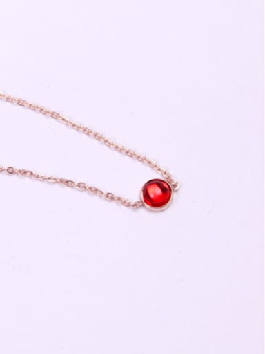 Small Ruby Pendant Clavicle Necklace