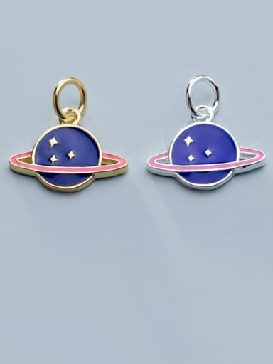 925 Sterling Silver With Enamel Personality Round  Earth Pendants