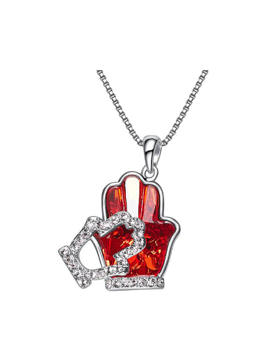 Personalized Tiny Gloves austrian Crystal Necklace