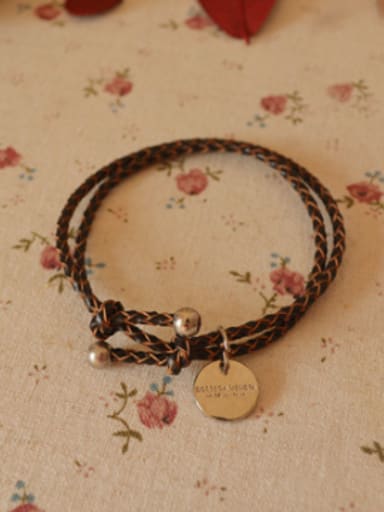 All-match Adjustable Cownhide Leather Bracelet