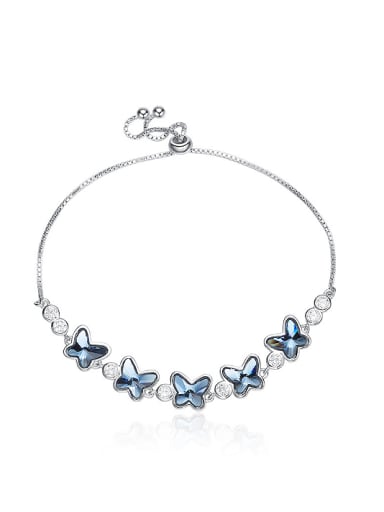 custom Fashion Little Butterflies austrian Crystals 925 Silver Bracelet