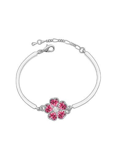 Simple austrian Crystals-Covered Flower Alloy Bracelet