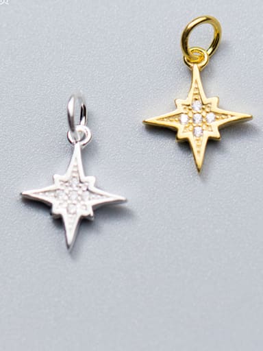 925 Sterling Silver With Gold Plated Simplistic Star Charms