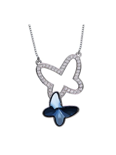 2018 2018 S925 Silver Butterfly-shaped Necklace