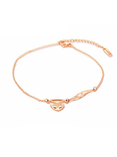 Stainless Steel With Rose Gold Plated Fashion Animal fox Anklets
