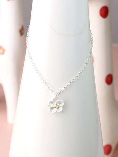 2018 Simple Little Flower Silver Necklace