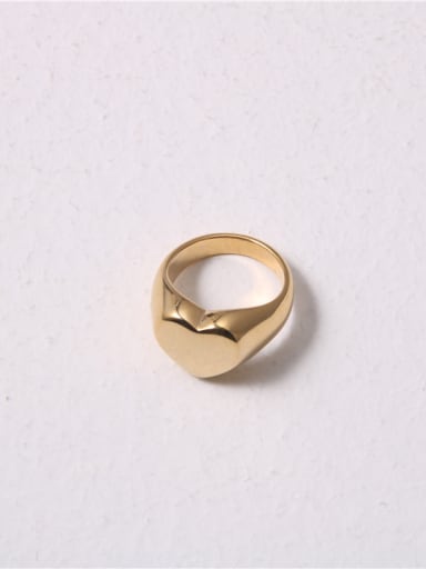 Titanium With Gold Plated Simplistic Smooth Heart Band Rings