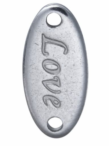Stainless Steel With Simplistic Oval with words Charms
