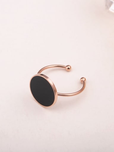 Black Round Simple Opening Ring