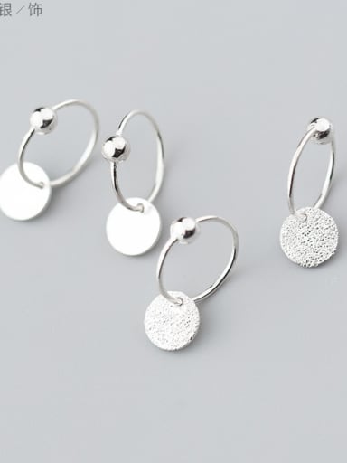 Personality disc 925 silver earrings