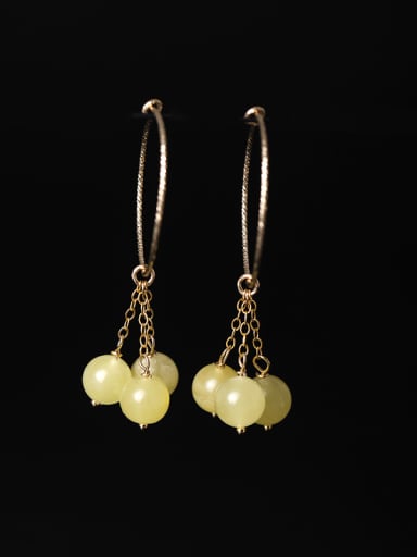 Fashion Natural Yellow stones 925 Silver Earrings