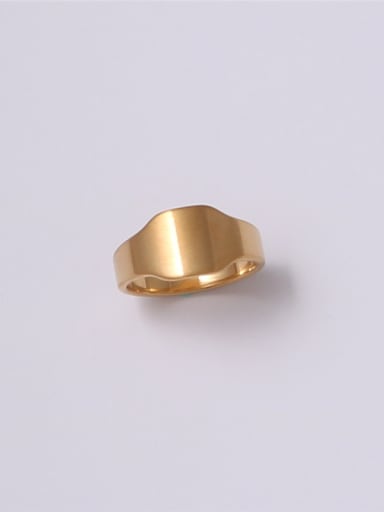 Titanium With Gold Plated Simplistic Smooth Geometric Band Rings