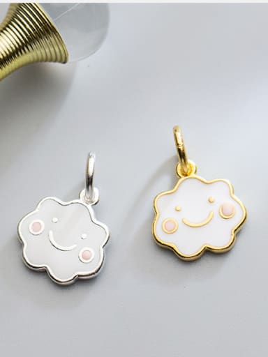 925 Sterling Silver With 18k Gold Plated Cute Irregular clouds Charms