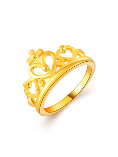 custom Creative Crown Shaped 24K Gold Plated Women Ring
