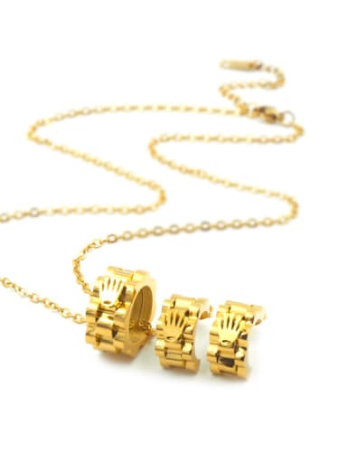 Three Pieces Crown-shape Pendant Titanium Hot Selling Necklace