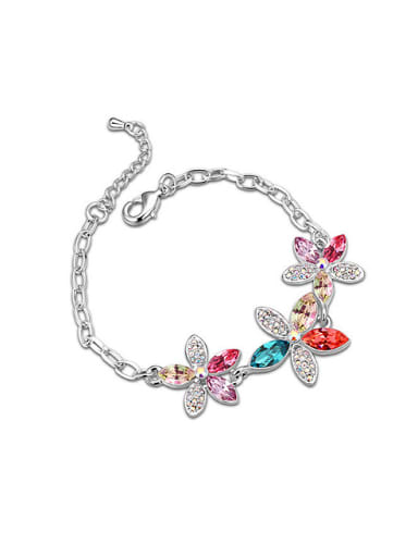 Fashion Shiny austrian Crystals-covered Flowers Alloy Bracelet