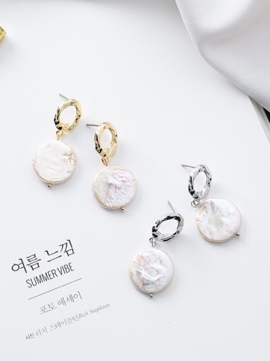 Alloy With 18k Gold Plated Trendy Round shell Clip On Earrings