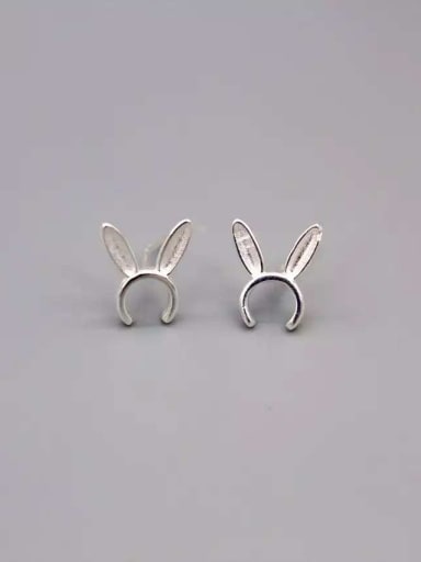 Cute Rabbit Shaped S925 Silver Women Stud Earrings
